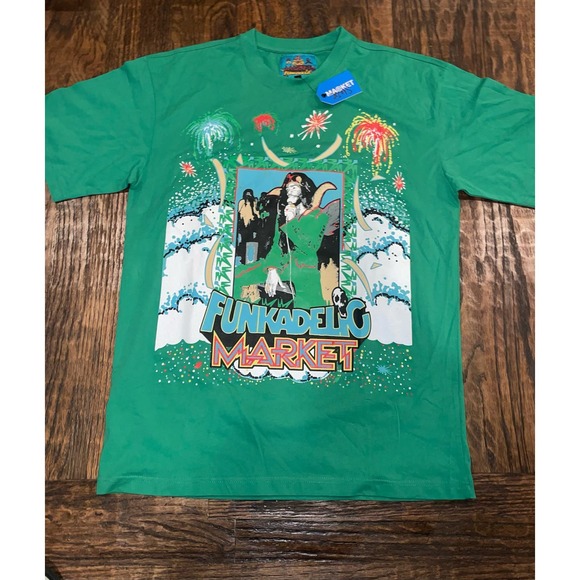 NWT MARKET STUDIOS FUNKADELIC GIVE UP THE FUNK T-SHIRT SIZE XL GREEN - Picture 2 of 4